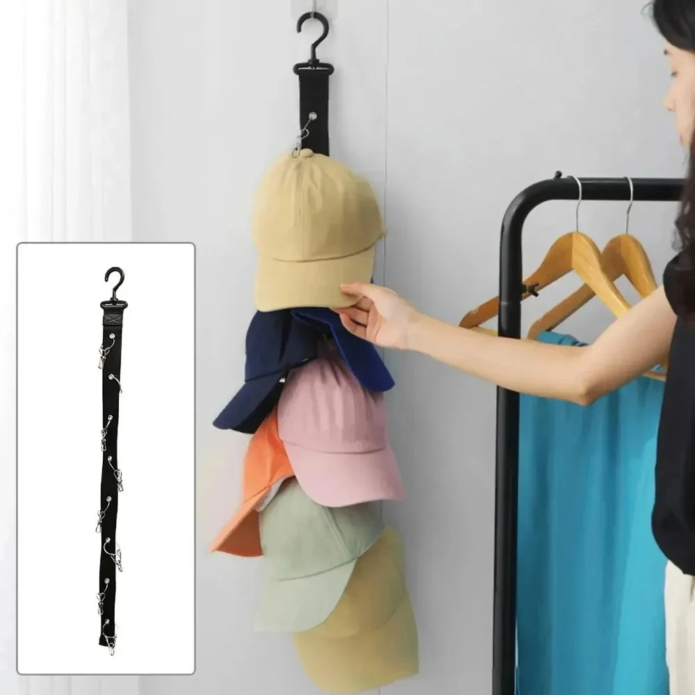 1PCS Hanging with Hook with Metal Clips Hat Collections Caps Rack Hat Golf Caps Stand for Baseball Caps Golf Caps image 3