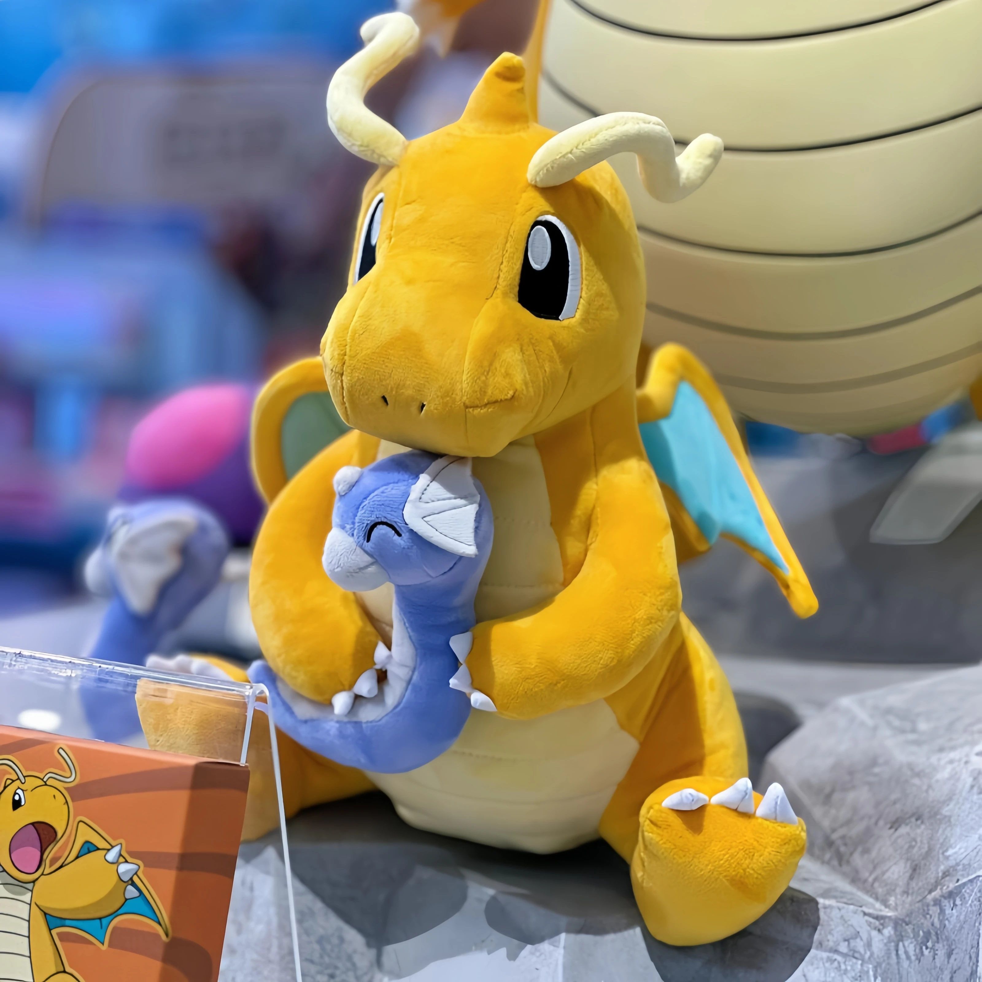 

Anime Peripheral Dragonite Holding Dratini Plush Dolls Mini Dragon Pillow Birthday Gift for Kids