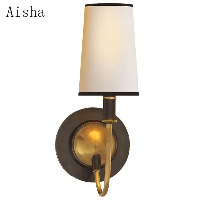 American Copper Wall Lamp Luxury Creative Dining Room Bedroom Bedside Sconces for Home Design Modern  Living Room Wall Light