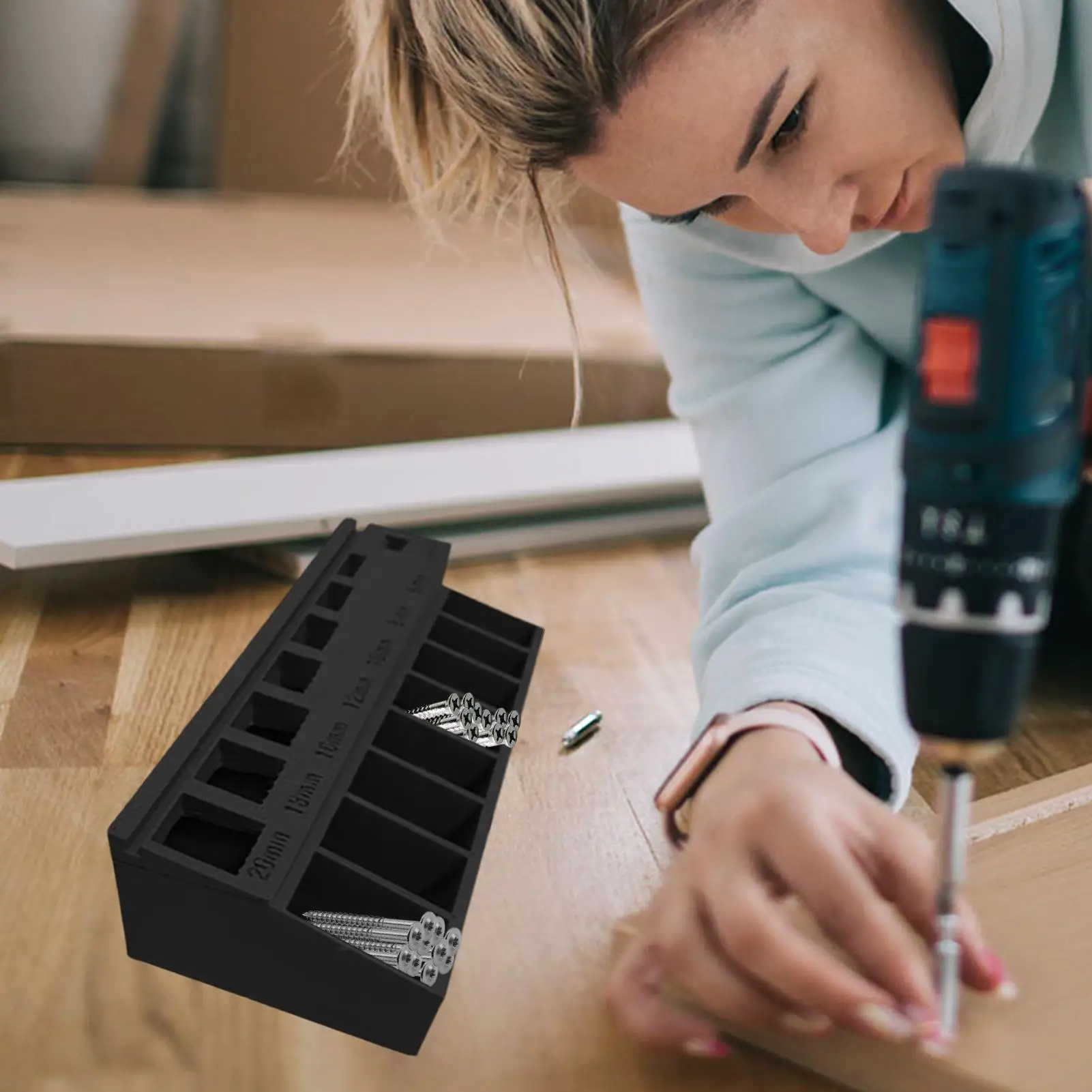 Automatyczny sorter śrub, organizer do śrub M3, skrzynka do sortowania śrub, druk 3D, ergonomiczny organizer narzędzi, pojemnik do przechowywania nakrętek, gwoździ i elementów metalowych.