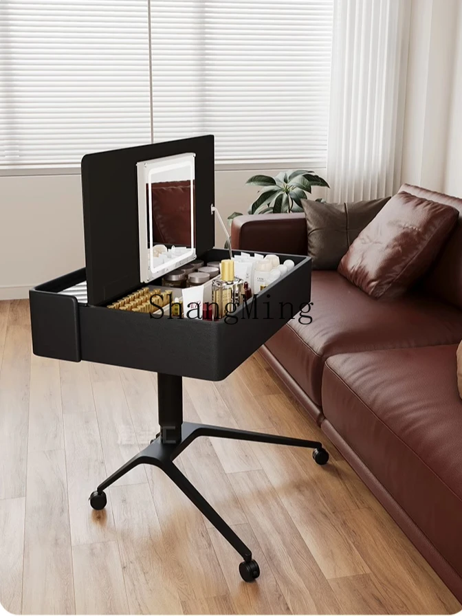 ZYY removable lifting dresser storage integrated solid wood flip simple modern wheeled makeup table