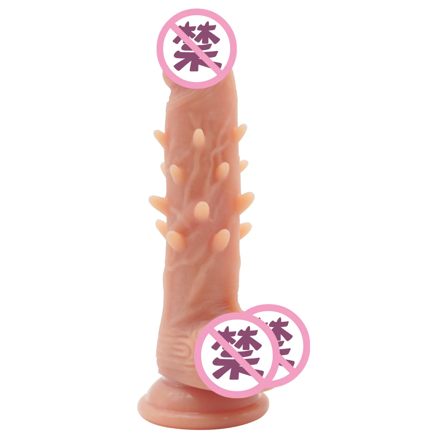 Luxuriously Textured Silicone Dildo for Female Self Pleasure and Adult Novelty, Intimate Sex Toy with Spiky Stimulation Ridges