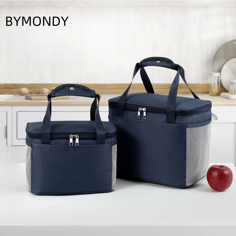 Bymondy Draagbare Thermische Lunch Tas Opslag Voedsel Dozen Deur Tassen Geïsoleerde Lunchbox Voor Buiten Picknick Koelkast Thermische Koelbox