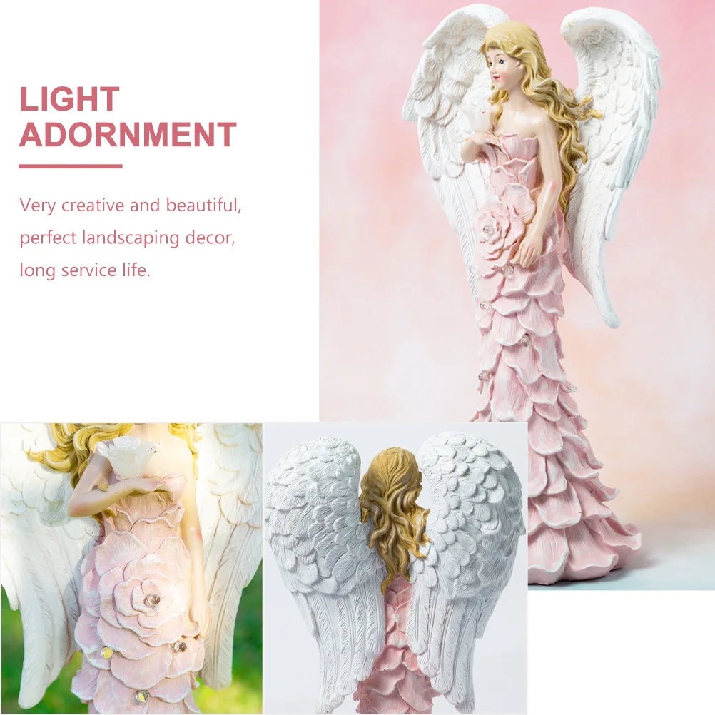 樹脂エンジェルソーラーランプ耐久性のある庭屋外庭の装飾パティオ芝生太陽光発電ライト装飾品ライト装飾品