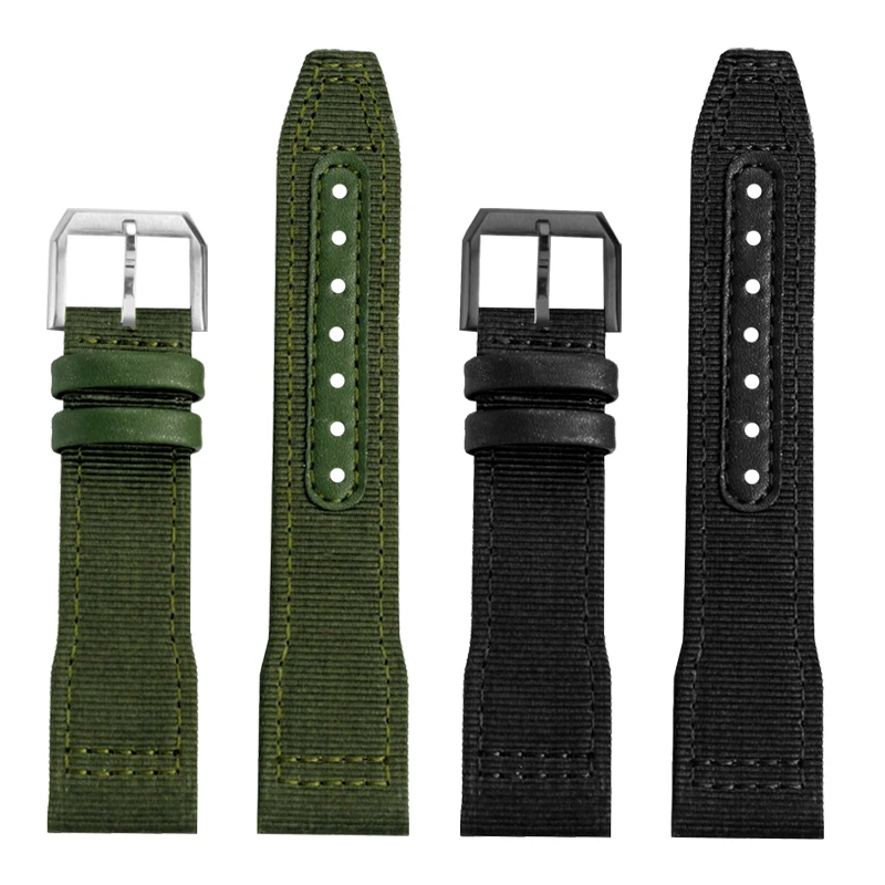 20/21/22mm High quality Nylon Calfskin Leather Watch strap Fit for IWC Pilot SPITFIRE MARK18 Portofino TOP GUN IW389101Watchband