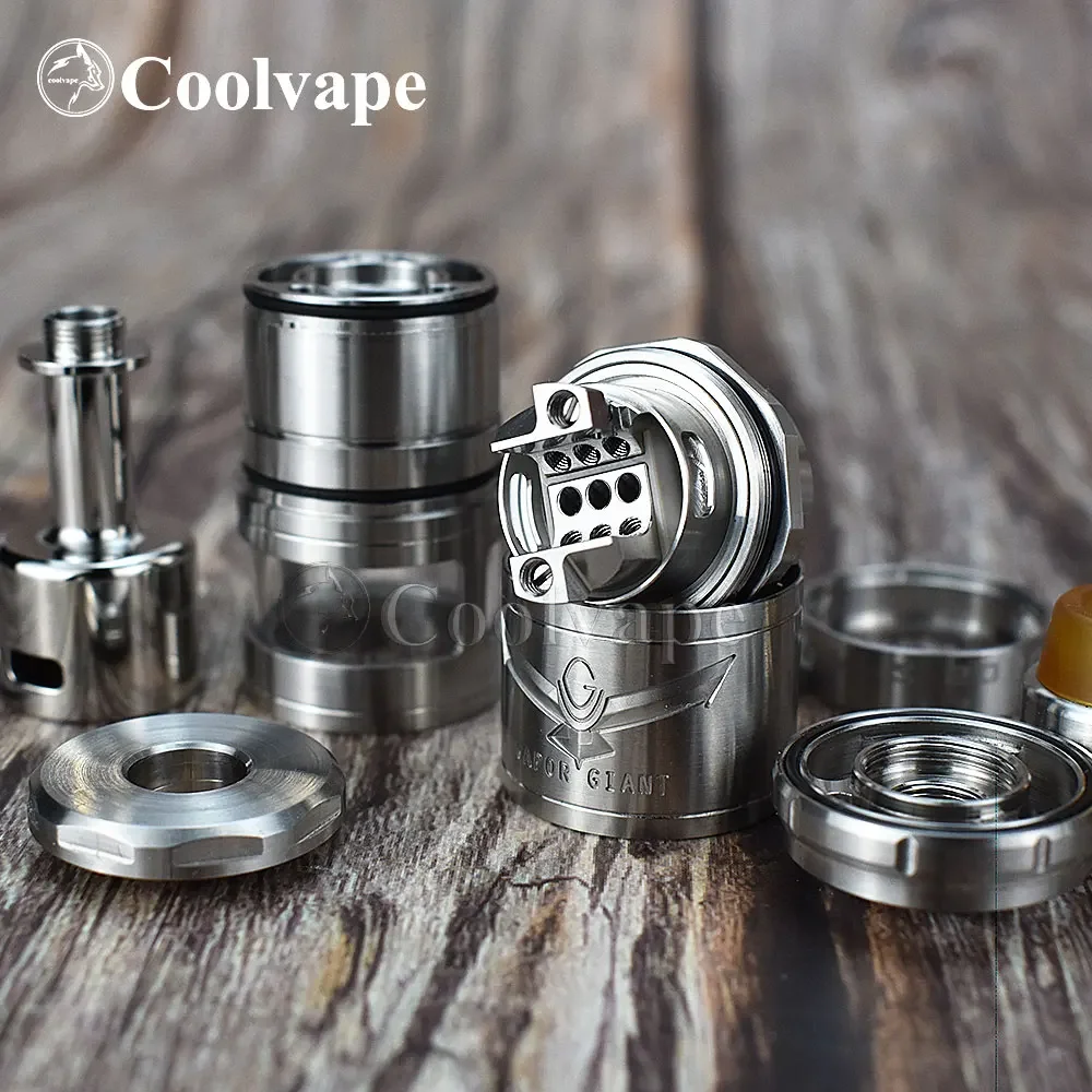 WOLFCOOLVAPE RTA Serbatoio Vapor Giant V6S 2020 Edition 23mm 5.5ml 7ml Sistema Topfill Flusso d'aria regolabile Atomizzatore a bobina singola