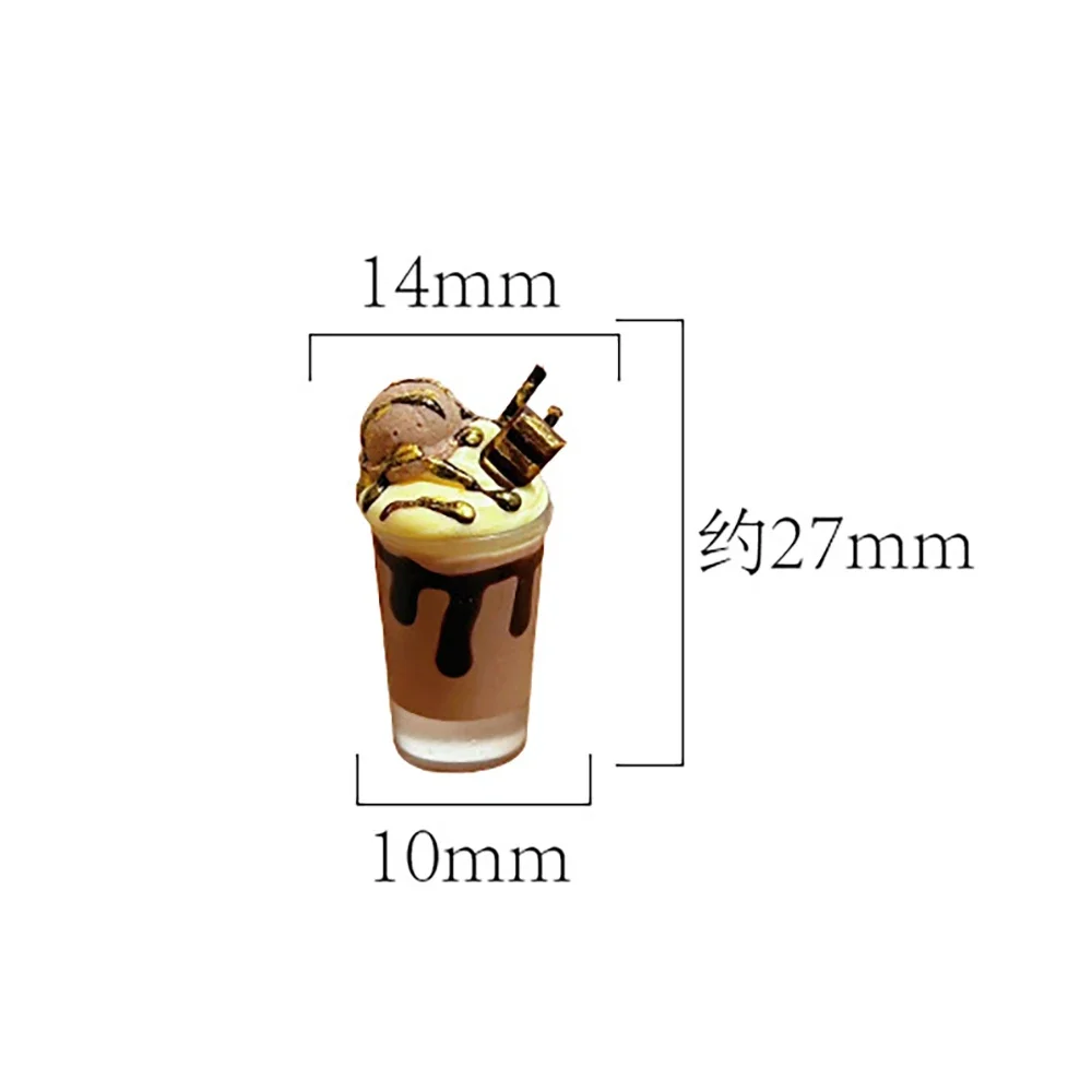 1Pcs 1/12 Dollhouse Miniature Mocha Coffee Cup Mini Ice Cream Drinks Model for ob11 bjd Doll House Accessories Decoration