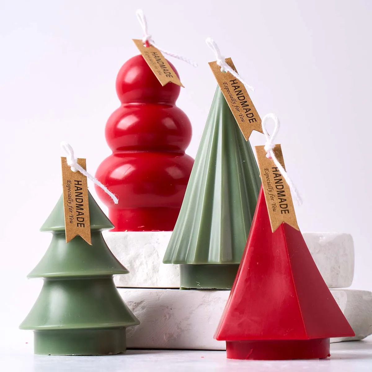 

Geometry Christmas Tree Silicone Candle Mold DIY Christmas Ornaments Crafts Making Tools Plaster Resin Casting Molds Home Decor