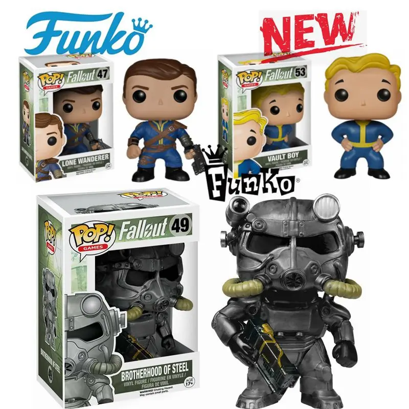 НОВЫЙ FUNKO POP Fallout 4 Armor POWER ARMOR 49 Vault Boy 53 Lone Wanderer 47 Виниловая фигурка Коллекция игрушек Праздничные подарки