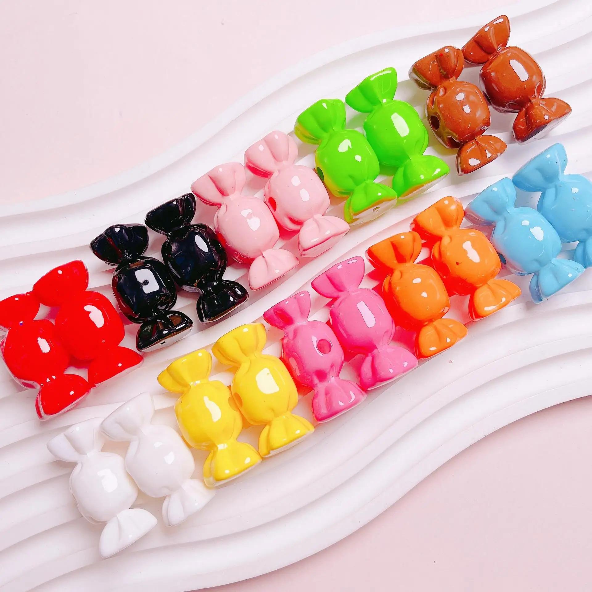 10pcs/lot 15x31mm Candy Shaped Big Hole Acrylic Beads For Jewelry Making Needlework DIY Bracelet Necklace Handmade Accessories