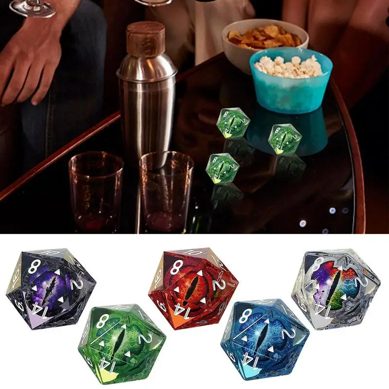 RPG Dice Set 20-Die Bag Of Dice Polyhedral Dice Set Complete Double-Colors Dice Sets Compatible With Shiny Eyes RPG Table Games