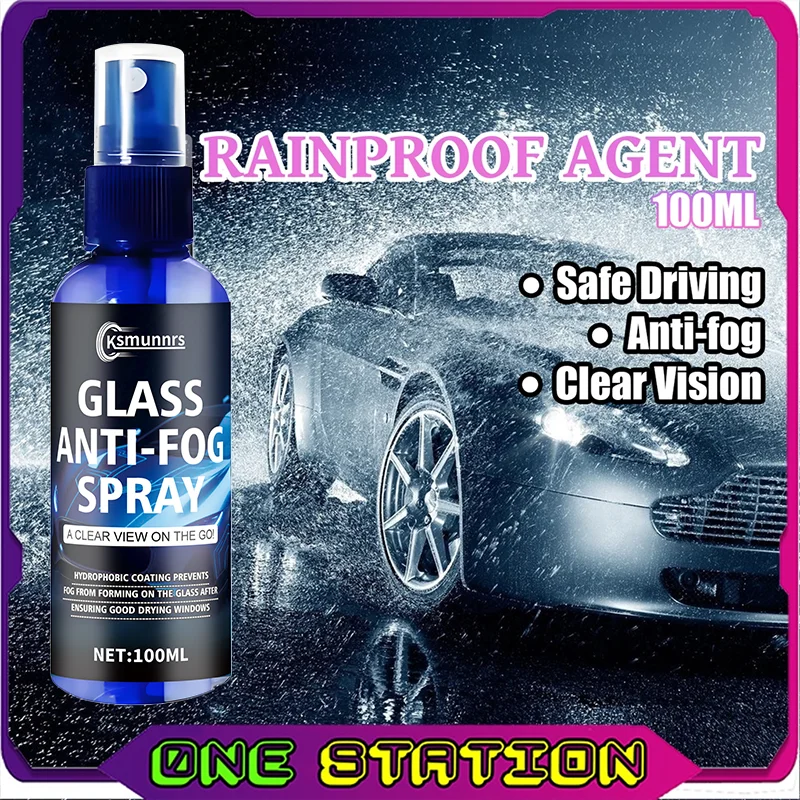 Long-lasting anti-fog spray, suitable for car glass and helmets, windshield and car window defogging agent, improve the clarity