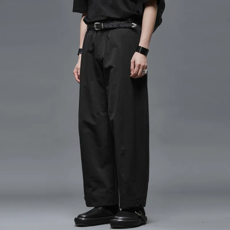 Quality Simple Fashion Minimalist Japanese-Style Retro Men's Straight Loose Cropped Casual Men's Pants