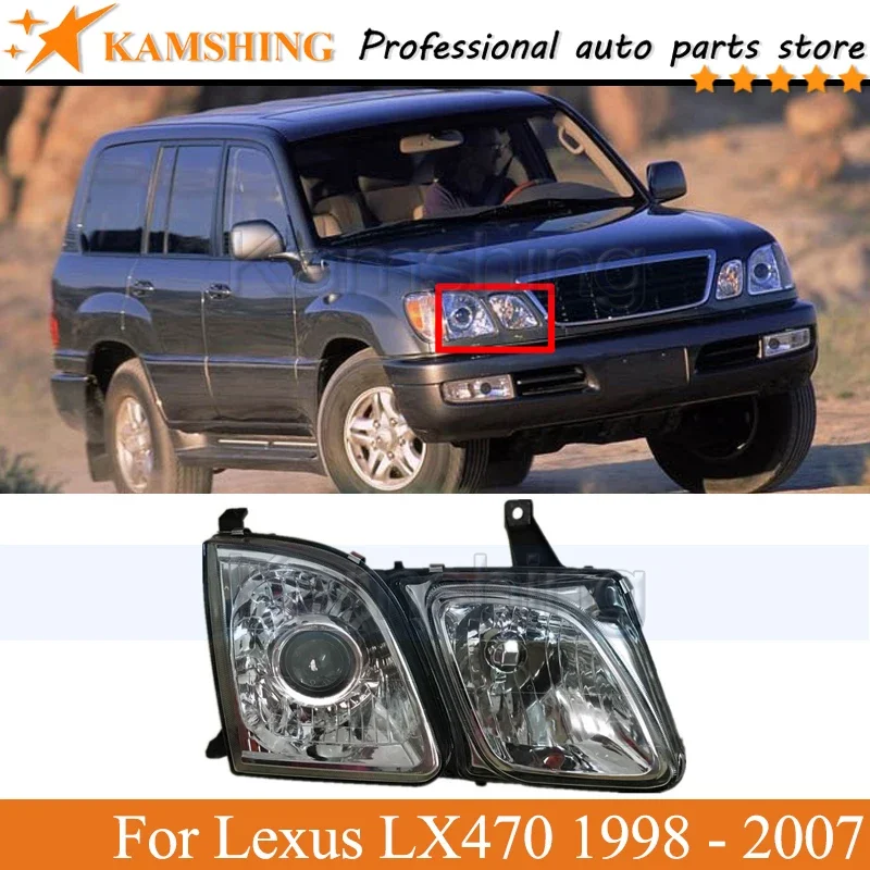 Kamshing Front bumper head light lamp For Lexus LX470 1998 1999 2000-2007 head lamp light Front headlight