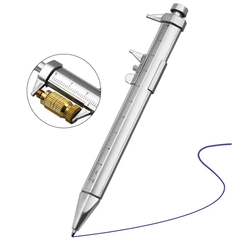 

50Pcs Multifunction 1.0Mm Gel Ink Pen Vernier Caliper Roller Ball Pen Stationery Ball-Point Pens Blue Ink