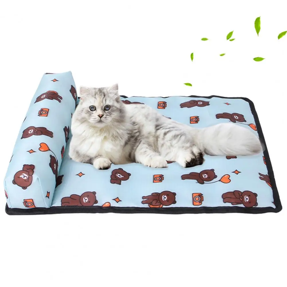 Pet Cooling Mat，Lovely Patterns，Ice Silk，Kitty Cooling Pad，Cartoon Print，Pet Dog Cat Cooling Mat，Pet Supplies