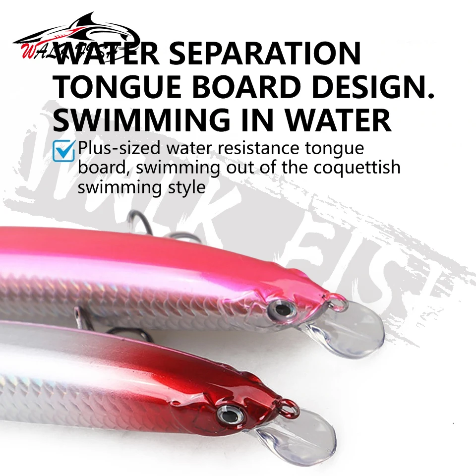 WALK FISH 1 Stück 150mm 22g Testar Big Minnow Angelköder Schwimmende Wobbler Künstlicher Harter Köder Plastikfisch für Karpfen, Forelle, Seebarsch – Detail 9