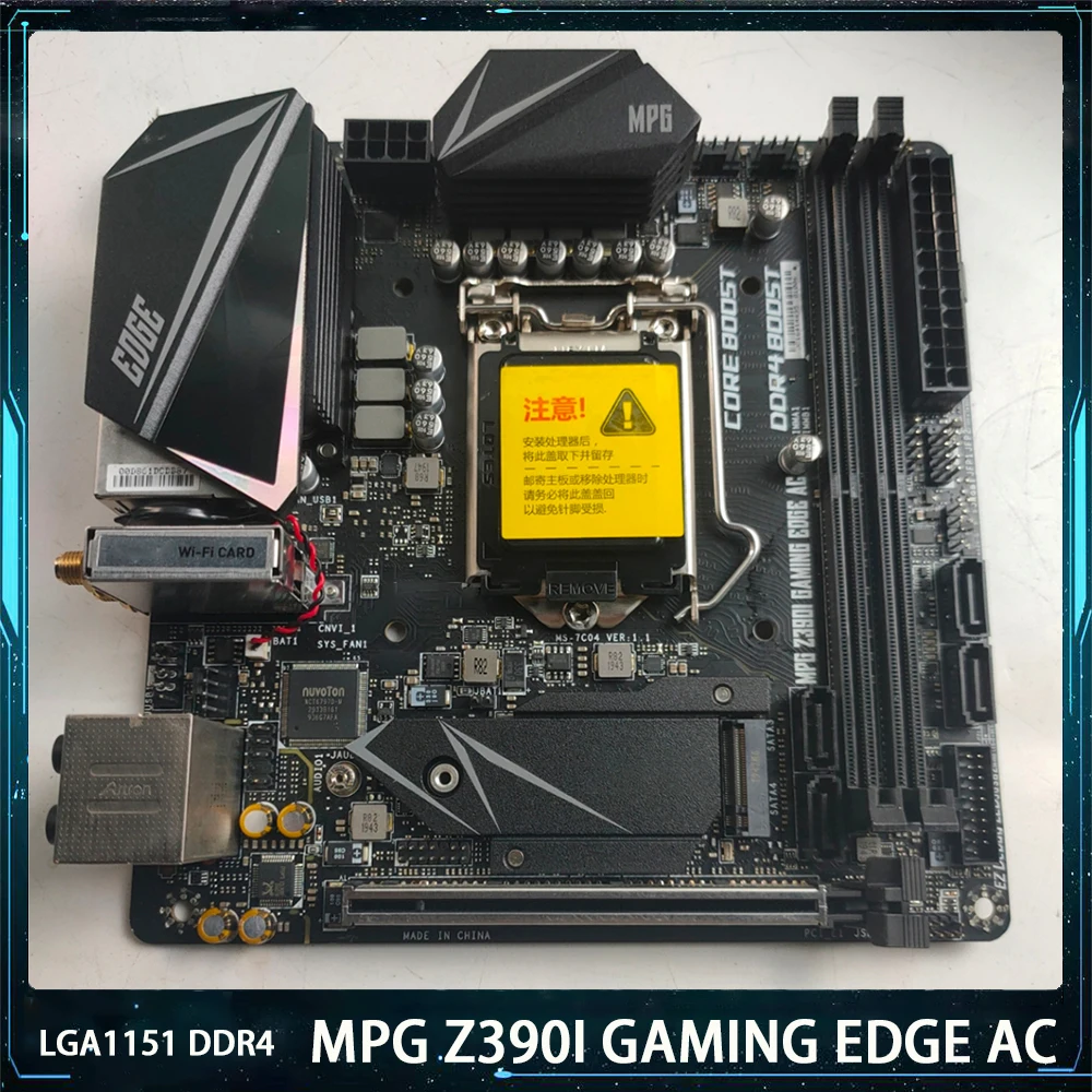 For Msi MPG Z390I GAMING EDGE AC Desktop Motherboard LGA1151 DDR4 64G M.2*2 SATA3 USB3.1 M-ITX