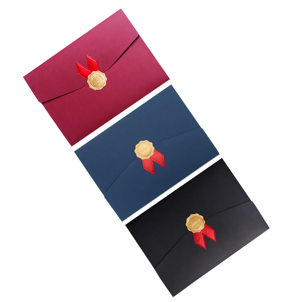 3 Pcs Certificate Envelope Paper Diploma Covers Graduation Shell Paperboard File Folder Jam Holder Holders