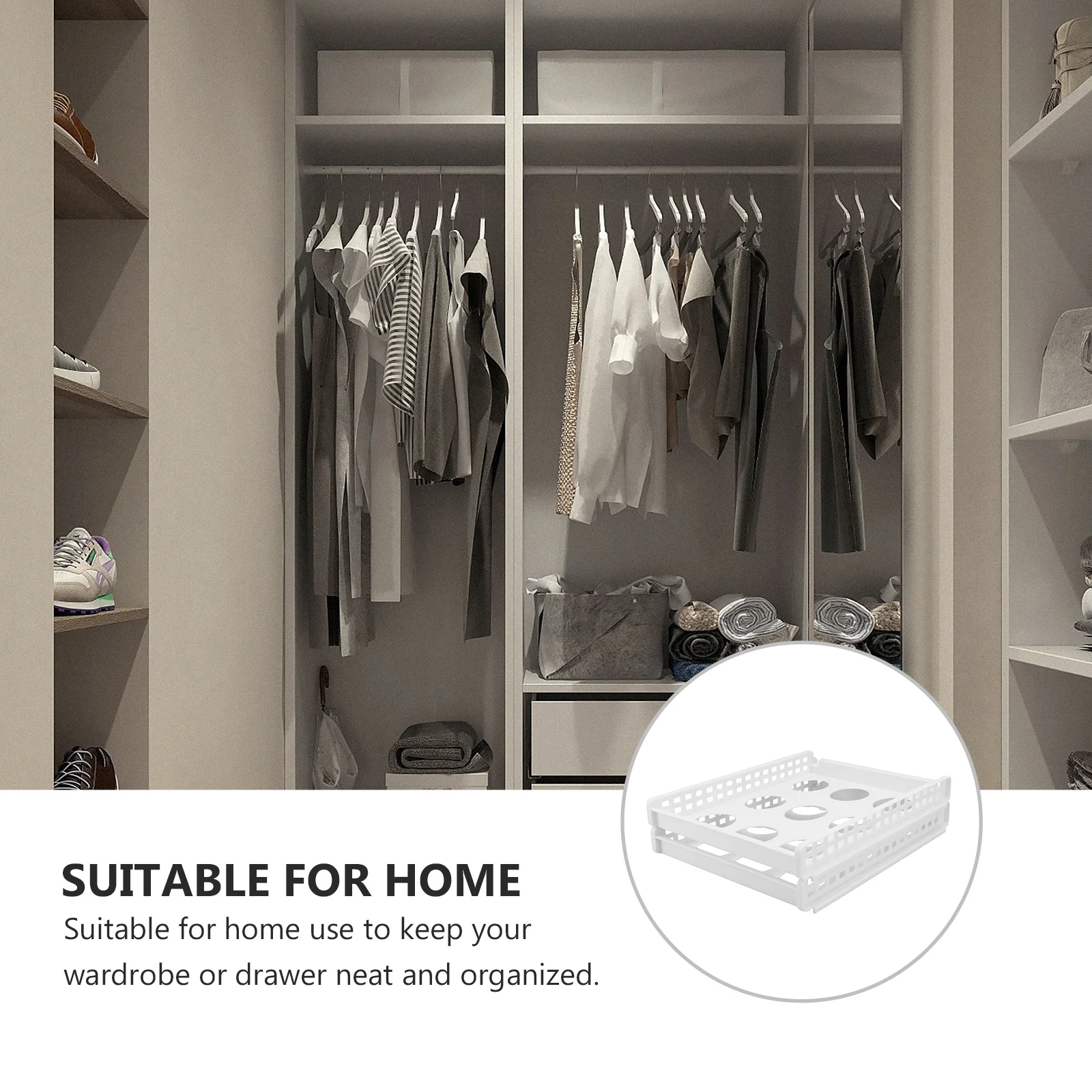

2pcs Plastic Drawer Dividers Clothes Storage Organizer Closet Bins Stacking Wardrobe Shelves For Shirt Clothing
