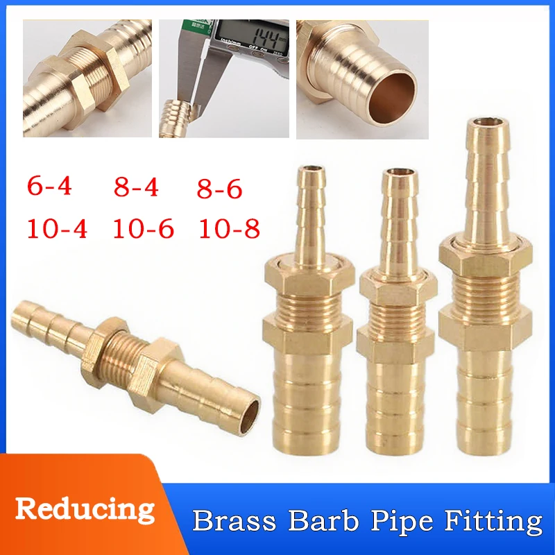 

1PCS 4mm 6mm 8mm10mm 12mm 14mm 16mm 19mm 25mm Brass Reducing Barb Pipe Fitting Connector Hose Copper Pagoda Water Tube Fittings