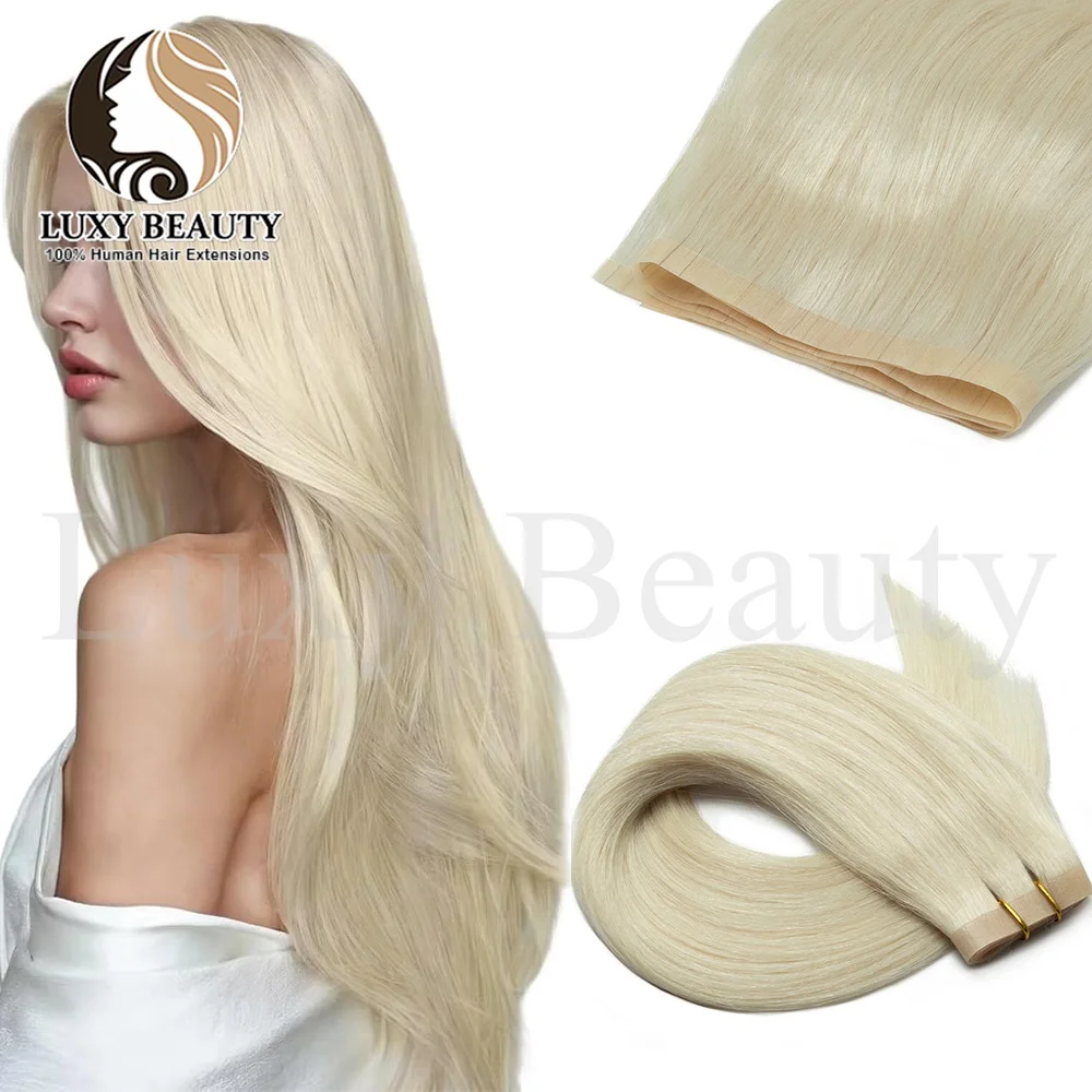 

Наращивание волос: длинные светлые пряди из натуральных волос на полиуретановой ленте (PU Skin Weft), без клея, натуральные коричневые и черные пряди.