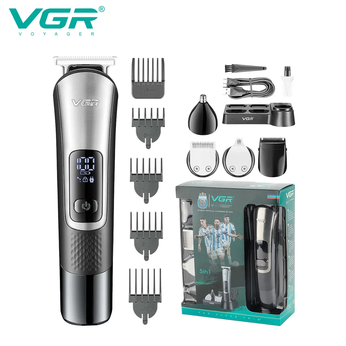 

VGR111 5-in-1 Men's Care Oil Hair Sculpting electric Fader Shaving Hair clipper Hair trimmer set