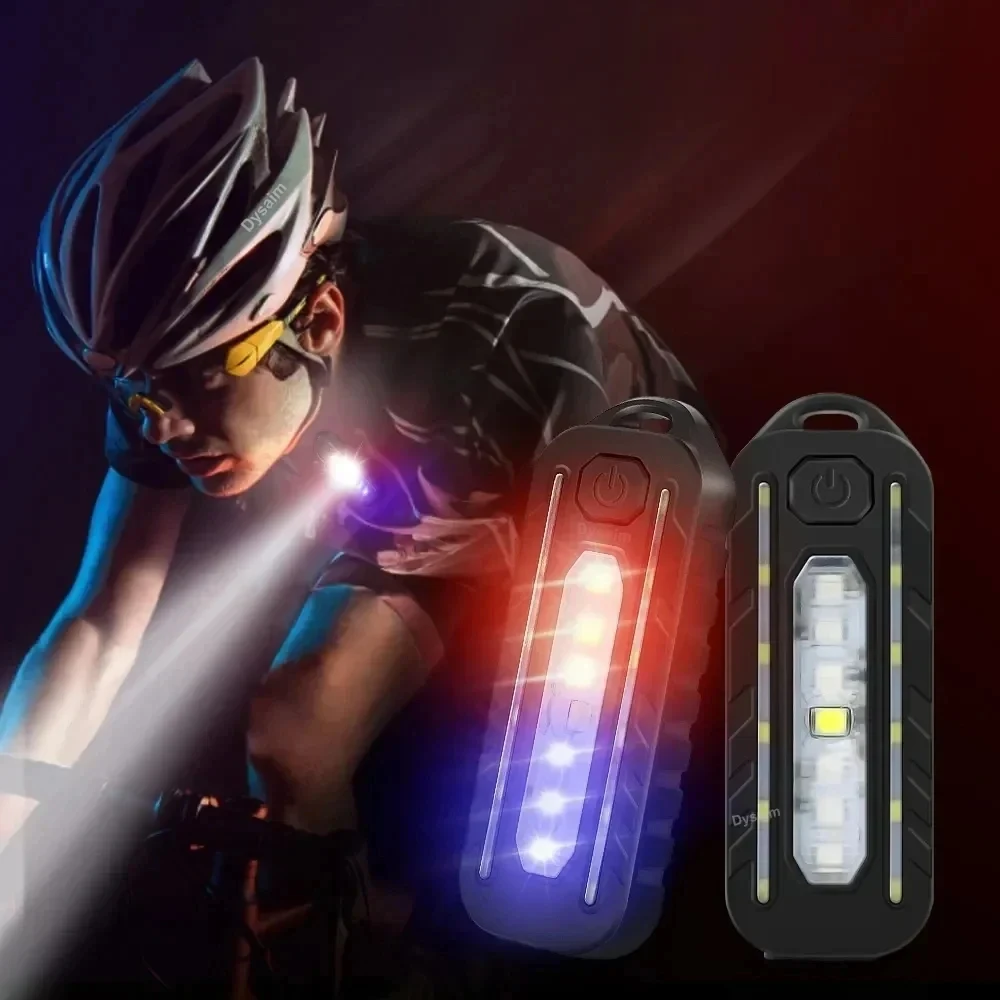 USB Recharge LED Flashlight Work Light Keychain Flashlight for Police Shoulder Clip Lights Warning Flashing Light Outdoor Lamp image 3