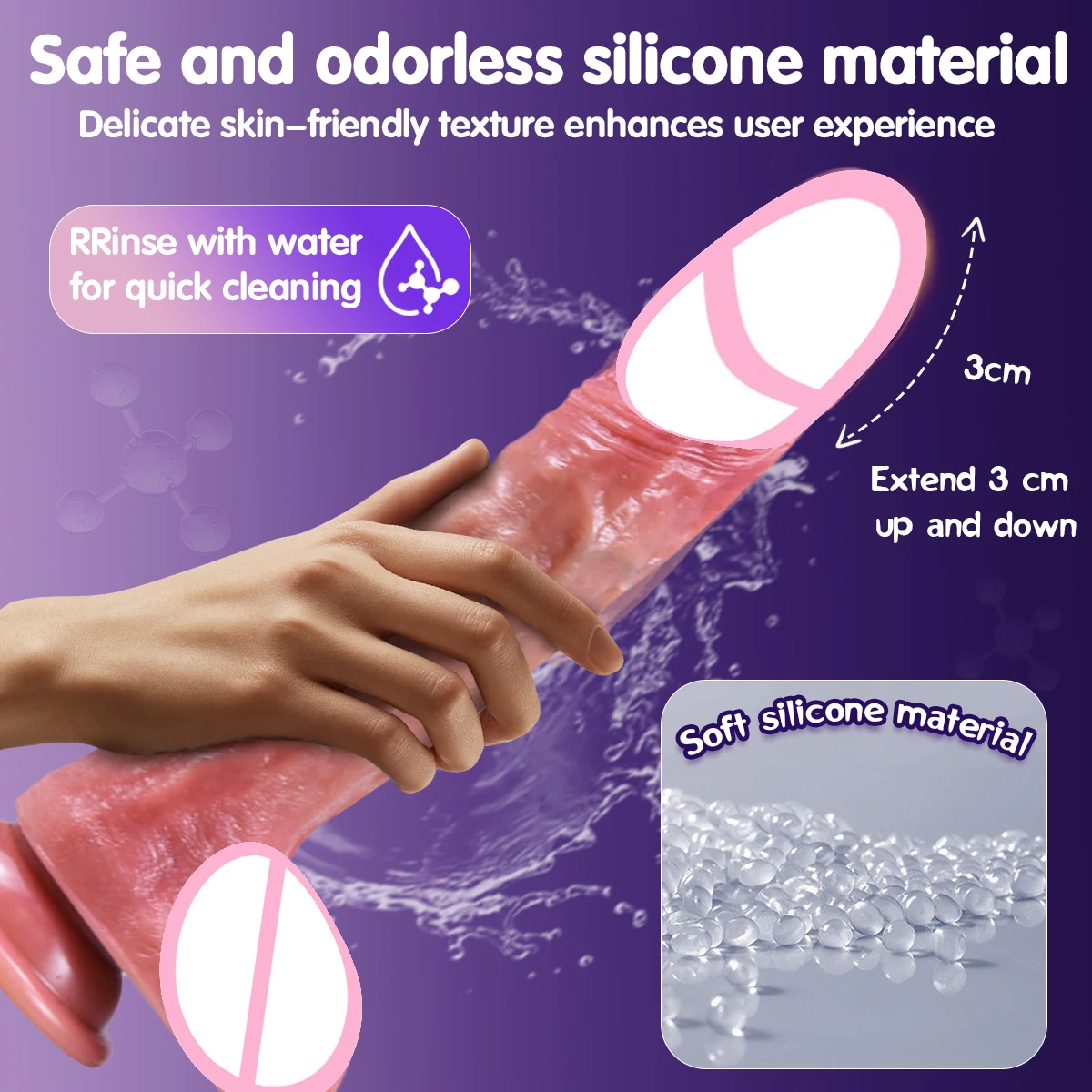 ของเล่นทางเพศสำหรับผู้ใหญ่ ผู้หญิง เครื่องช่วยสำเร็จความใคร่แบบไฟฟ้า รูปทรงอวัยวะเพศชาย พร้อมโหมดสั่น 10 แบบ และโหมดทำความร้อน ควบคุมแบบไร้สาย 18+