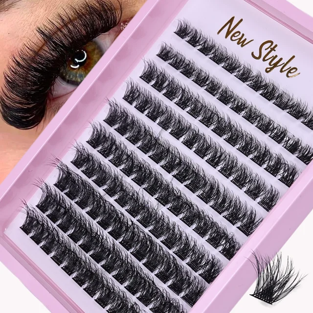 120 szt. Cluster Lashes10-16mm delikatne indywidualne przedłużanie rzęs naturalny wygląd rzęsy D Curl puszyste rzęsy Cluster Lash