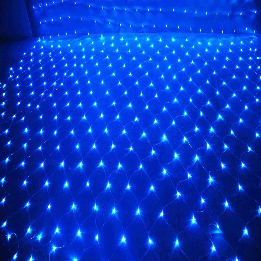 Guirnalda de luces LED de red de hadas, 8 modos, 2x2/3x2M, guirnalda navideña, cortina de luces, impermeable para exteriores, Patio, jardín, lámpara para fiesta de boda