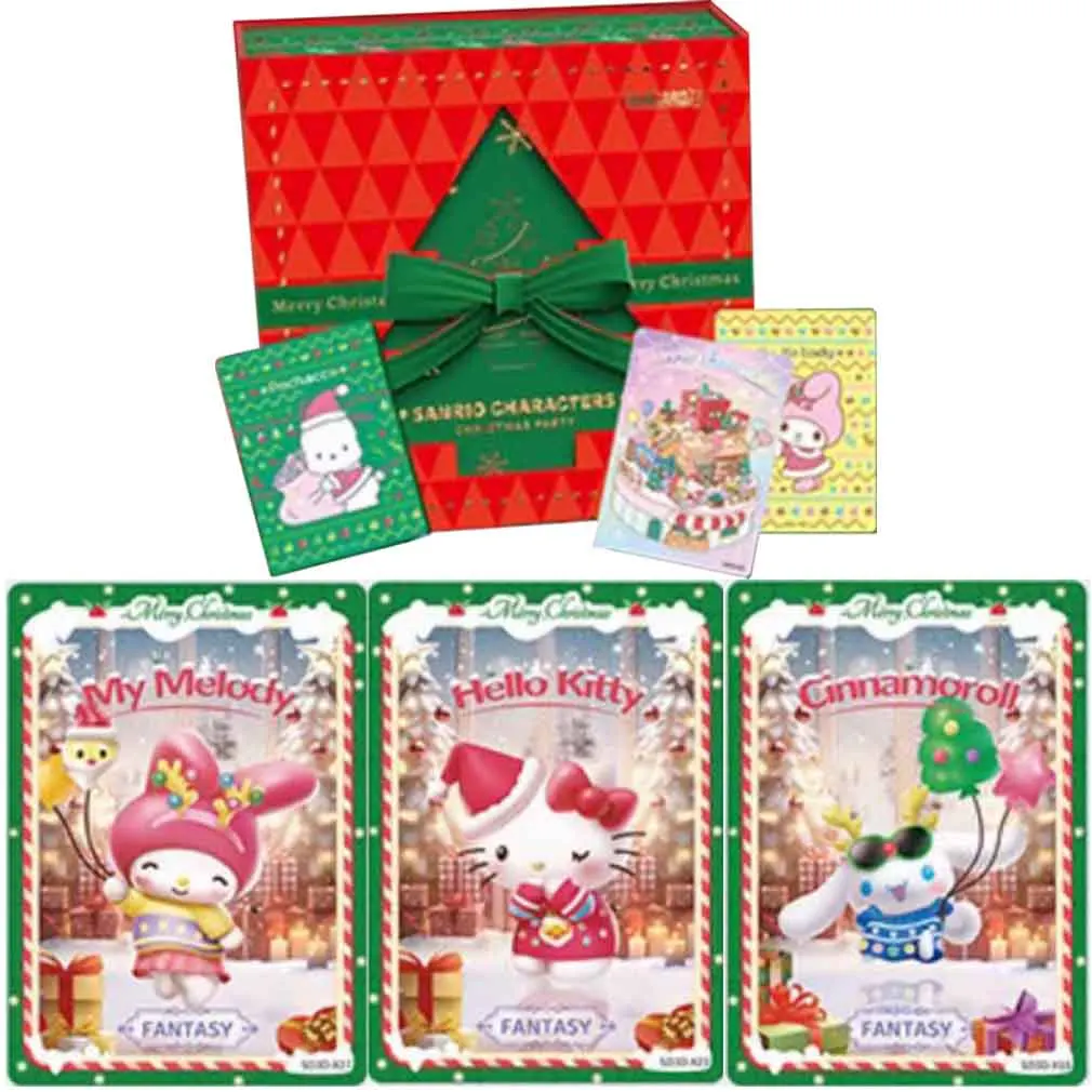 Genuinely Sanrio Card Family Christmas Party Collection Cards HelloKitty Cards Pink Cute Card Aurora Series Trading Card