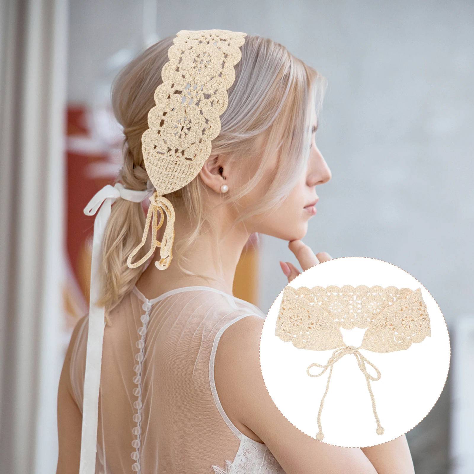 

Lace False Collar Detachable Faux Women Hair B Decorative Cotton Retro Party Daily Use Gift Shawl Headb Accessories Packaging