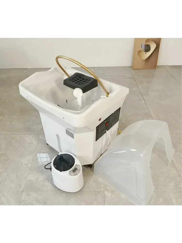 Movable Shampoo Basin Head Therapy Machine Supporting Massage Couch Facial Bed Fumigation Water Circulation Machine