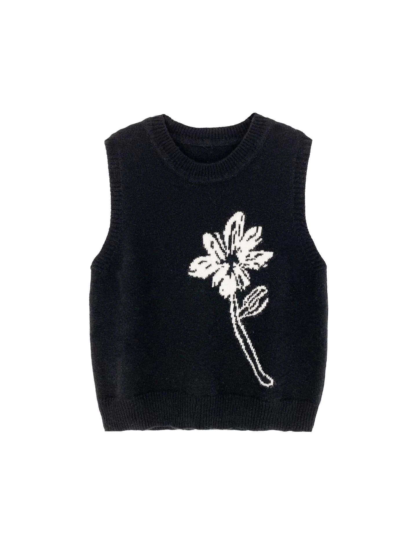 

Soft Casual Knitted Vest Versatile Comfortable Faion Anti-Aging Top Winter Overhead Layering Knitted Vest All-Match Vest