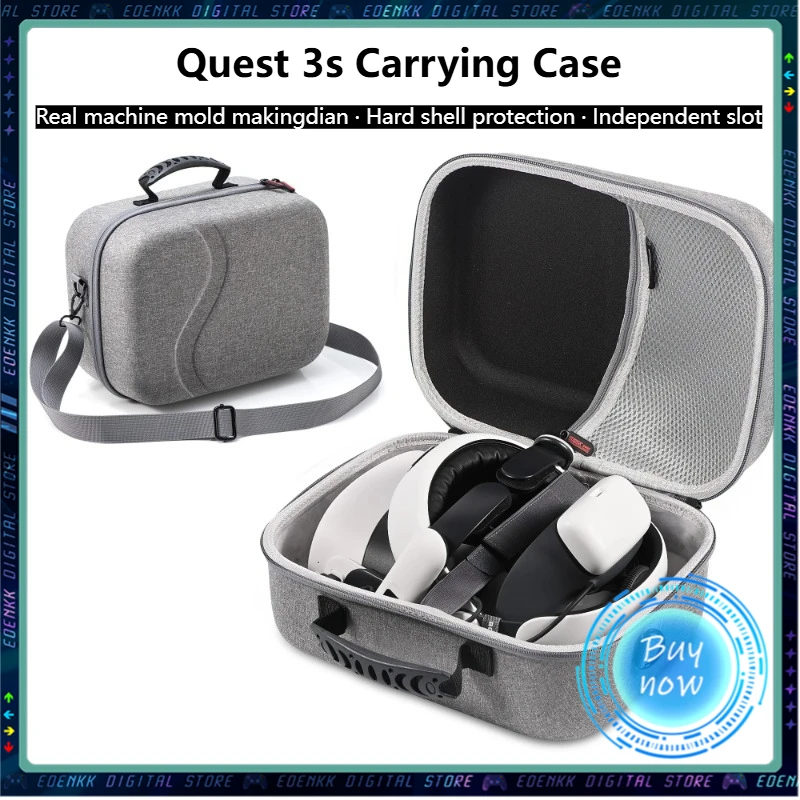 

Carrying Case for Meta Quest 3S, Hard Travel Case for Oculus Quest 3 with Elite Strap, Controllers and Other Accessories