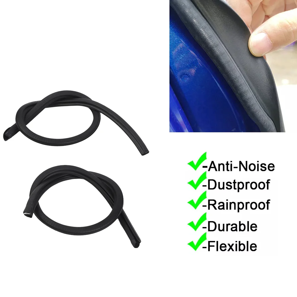 2Pcs Car Door Seal Strips Sticker B Pillar Type Car Rubber Sealing Strip Protector Windproof Car Accessories