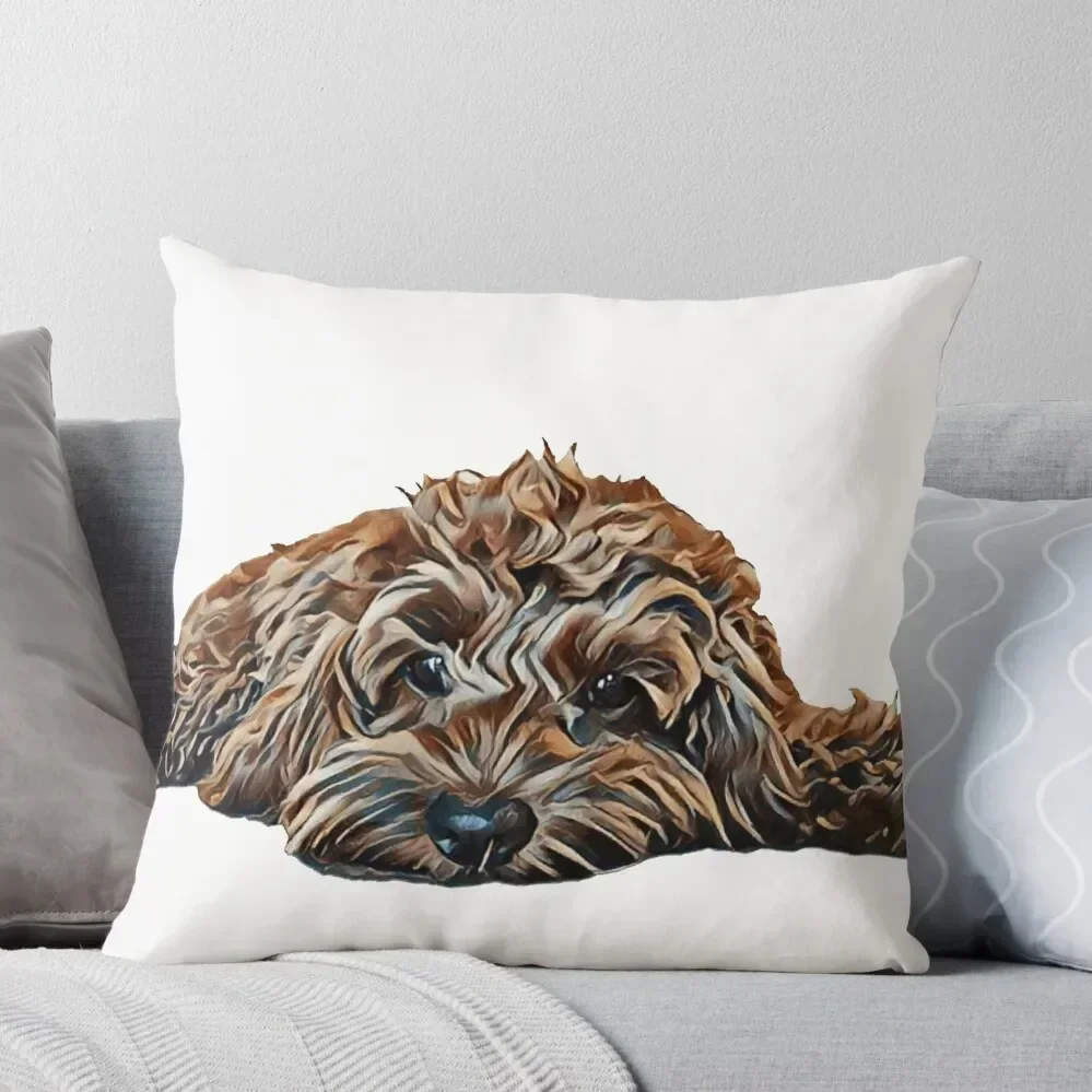 

Chocolate/Brown Cockapoo - White Background Throw Pillow Pillow Cases Decorative Sofa Cushion Cover Cushions For Sofa pillow