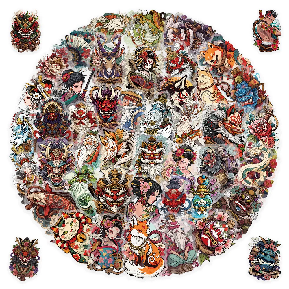 

50Pcs Japanese Style Tattoo Stickers Waterproof Temporary Tattoos Sticker Story Store