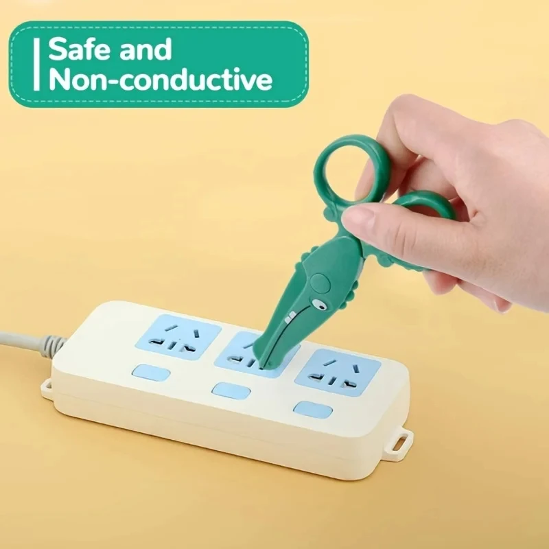 مقص آمن للأطفال، مقص بلاستيكي للتدريب على ما قبل المدرسة مع تصميم حيوان لطيف، أداة يدوية صديقة للأطفال للاستخدام المنزلي الفني #5