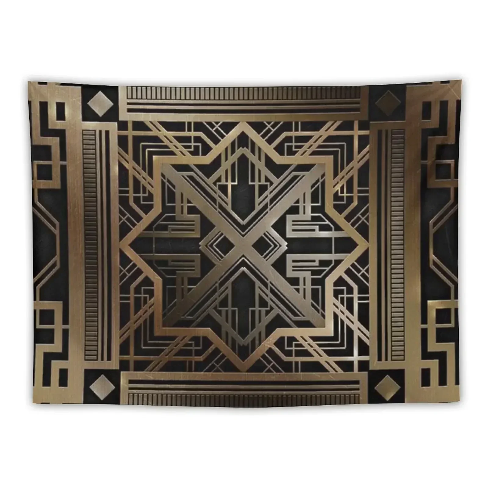 Art deco,gold,black,vintage,chic,elegant,1920 era,The Great Gatsby,modern,trendy,decorative Tapestry Decoration Wall Tapestry