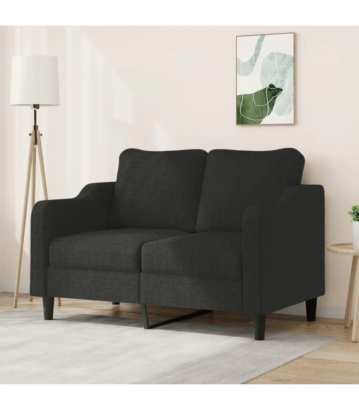 Sofas 2 seats black fabric sofa 120 cm