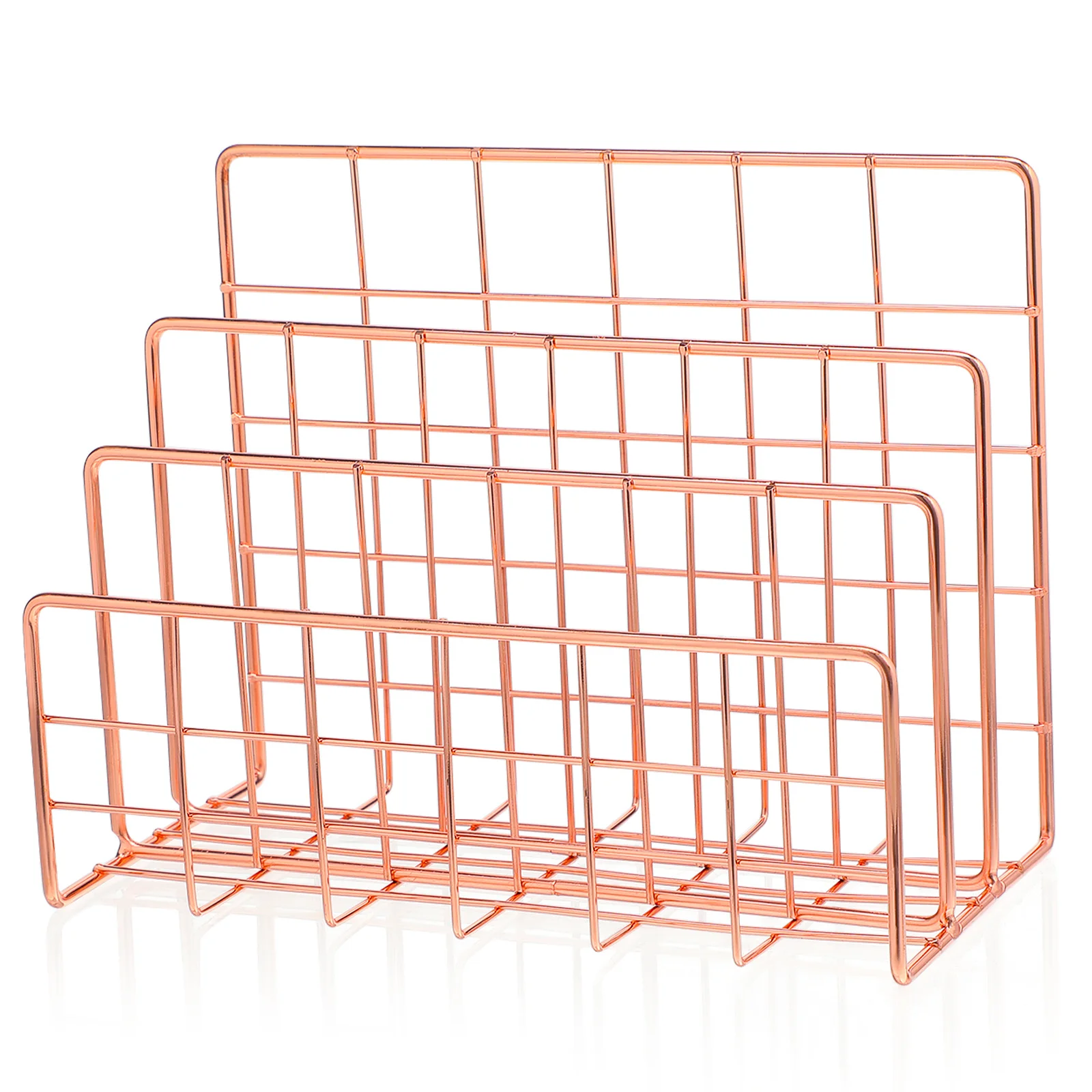 3 Tier Metal File Rack Organizer for Desk Home Office - Magazine Holder and Mail Sorter Storage Container Book Display Stand