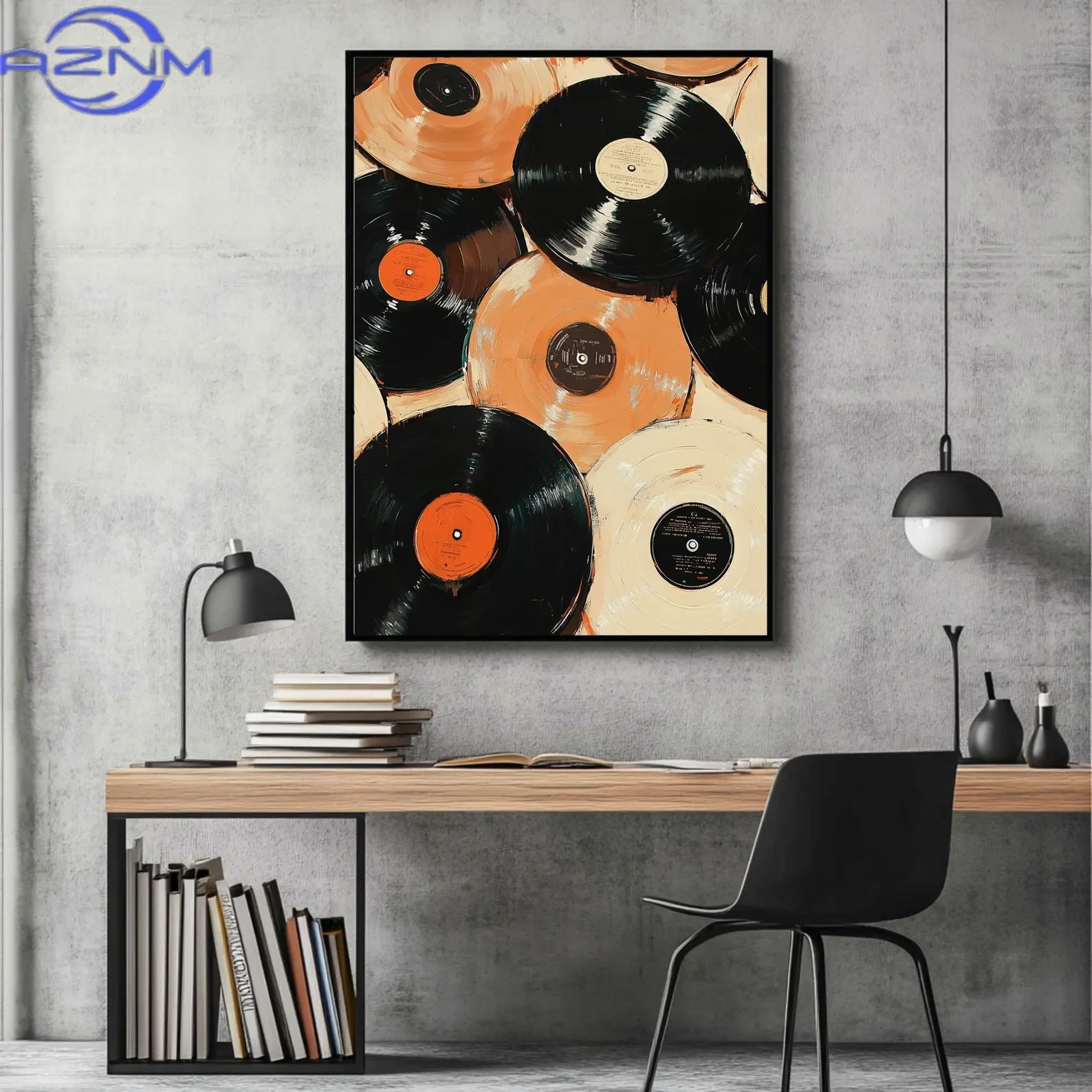 AZNM Vintage Record Eclectic Wall Art, Trendy Art, Retro Printable, Eccentric Prints, Music Poster, Vinyl Download, Vinyl Record