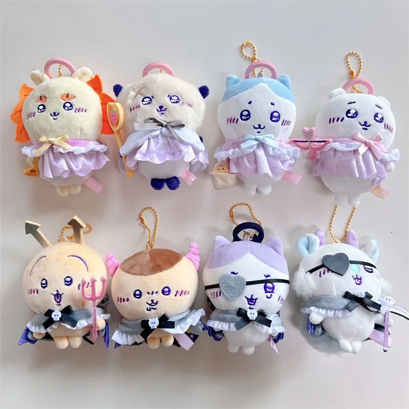

Japanese Chiikawa Rakko Angel And Demon Series Plush Doll Pendant Cute Cartoon Momonga Usagi Bag Charm Kawaii Gift for Girls
