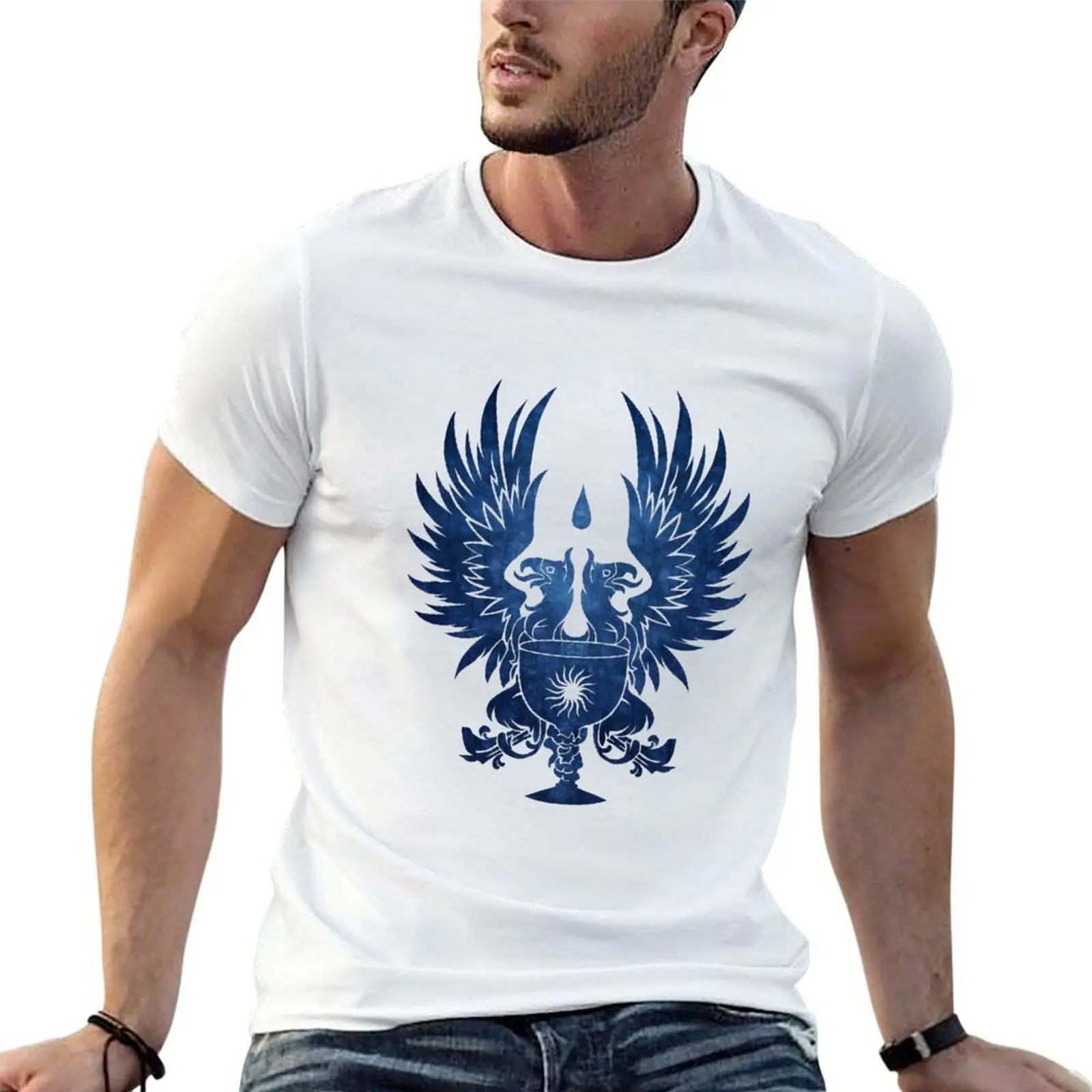 

Dragon Age: Grey Warden Blue (White BG) T-Shirt t shirt man casual essential t shirt T-Shirt