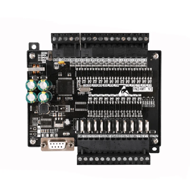 Placa de controle industrial PLC FX1N 24MT 14 entradas / 10 saídas 2 estradas 100K saída de pulso DC24V