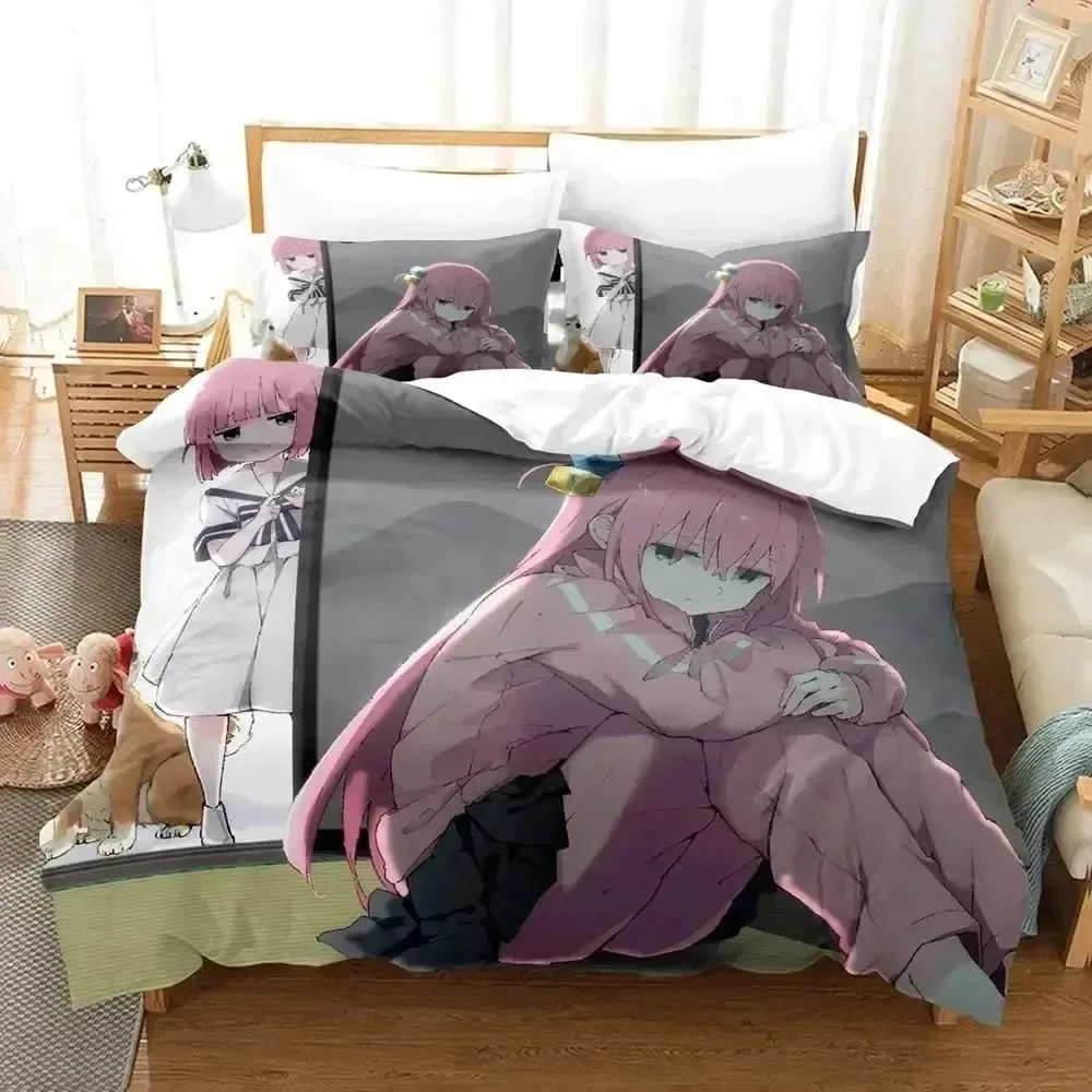 

3D Print Anime Hitori Gotoh Bocchi the Rock Bedding Set Duvet Cover Bed Set Quilt Cover Pillowcase Queen Boys Adult