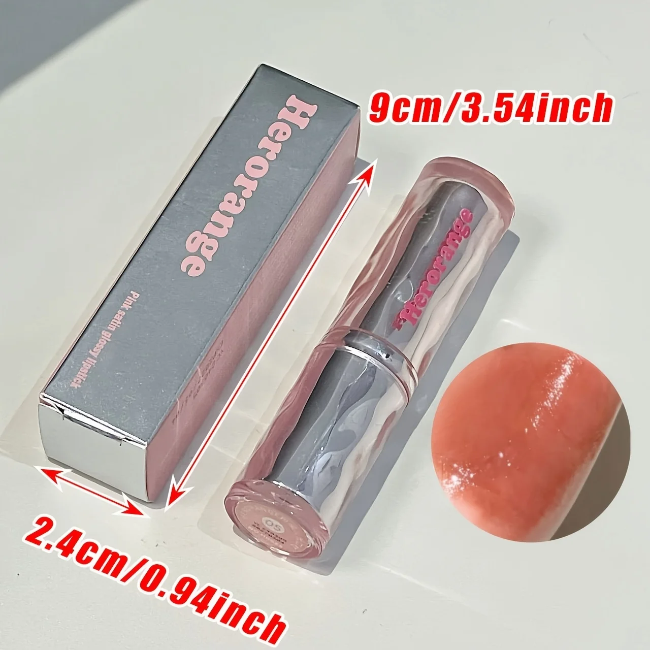 Herorange Glossy Solid Lipstick, Long-Lasting, Moisturizing, Ultra-High Color Payoff, Plump Lips, Dark Brown, Rose Color, Red, Suitable for All Skin Types