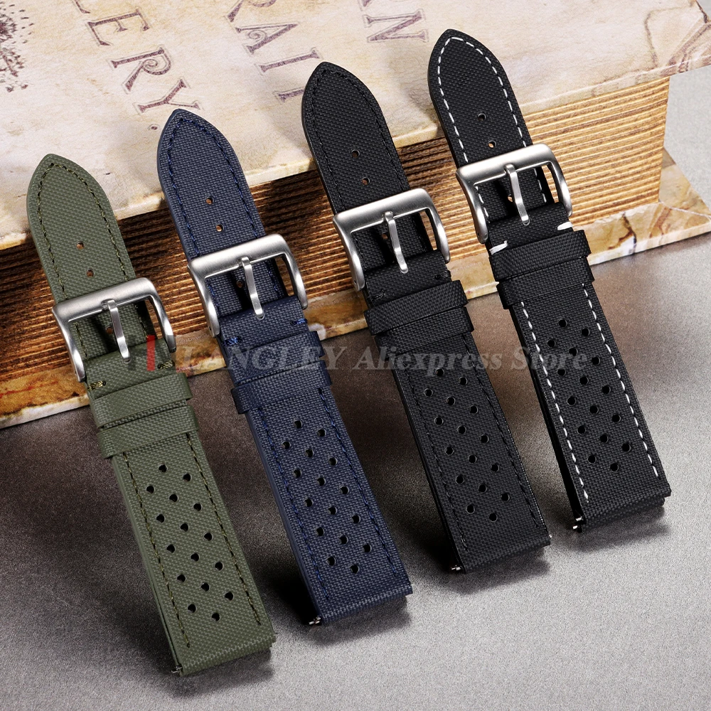 Premium Nylon Sailcloth Watch Strap 18mm 20mm 22mm for Seiko Rally Racing Watch Band Quick Release Breathable Watchband for Men